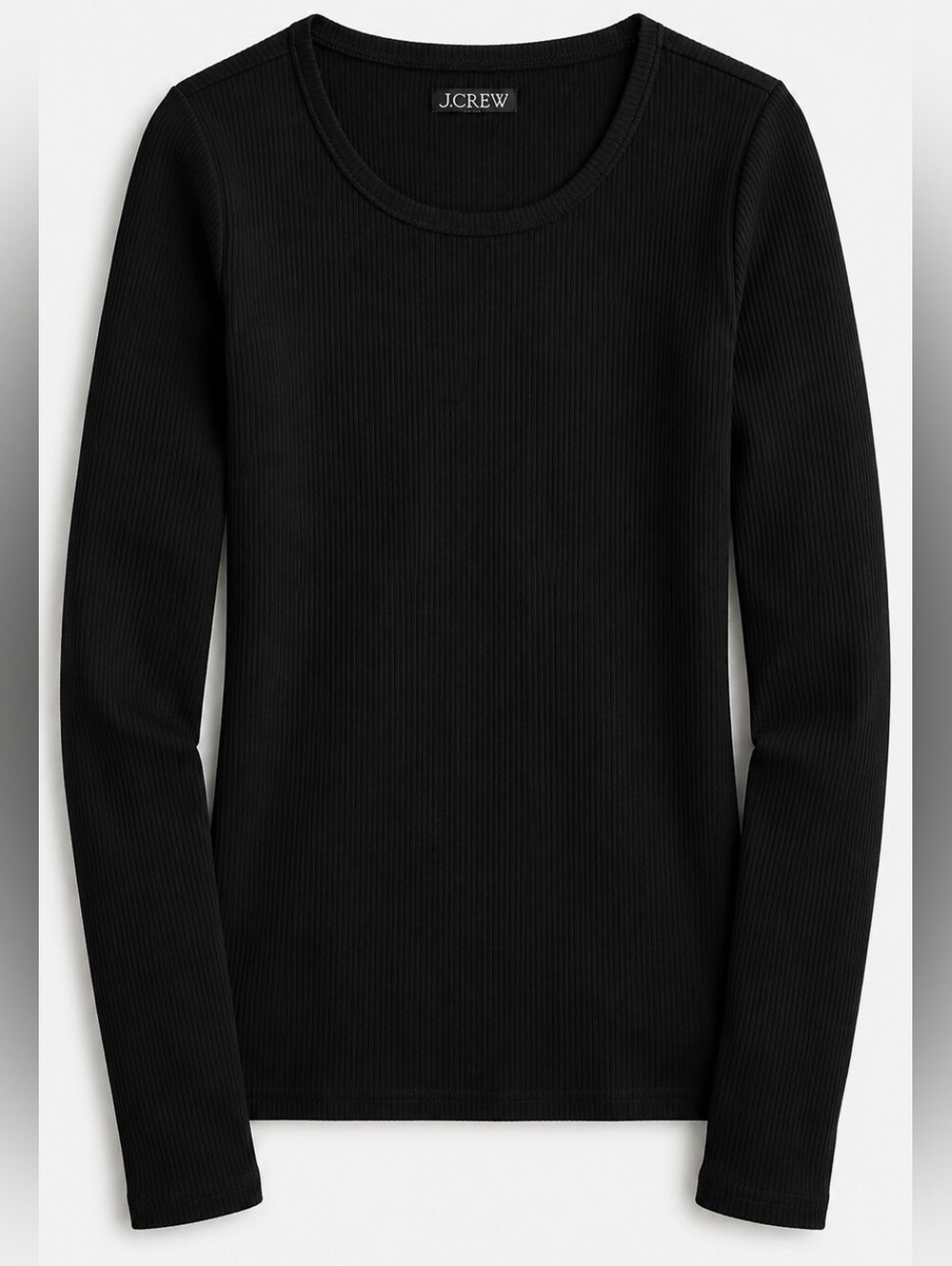 J.Crew Long Sleeve Vintage Rib T Shirt Black XLarge NWT